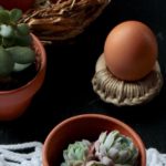 DIY Eierbecher Holzring Makramee